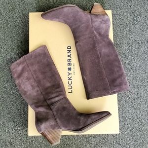 New LUCKY BRAND Mid-Calf Slouch Suede Boots